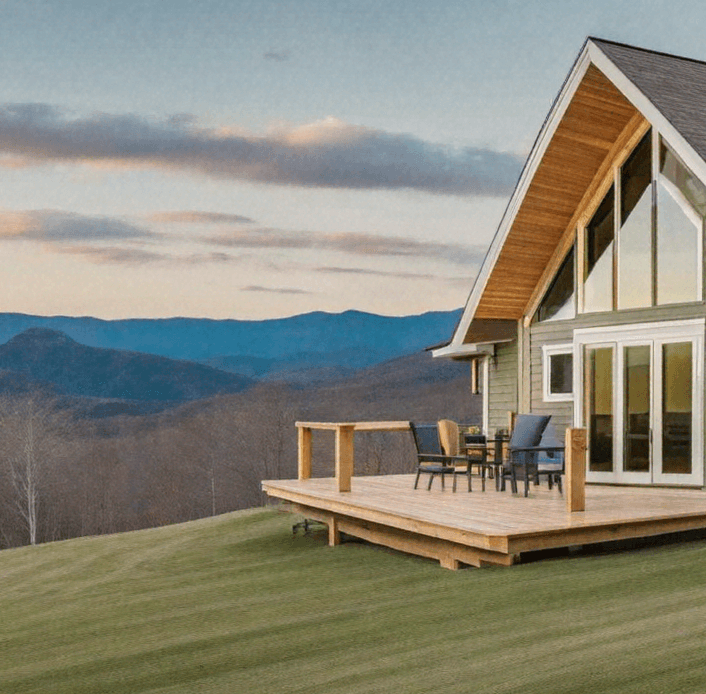 A beautiful vacation rental property overlooking a stunning landscape.