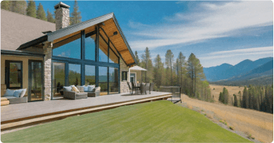 A beautiful vacation rental property overlooking a stunning landscape.